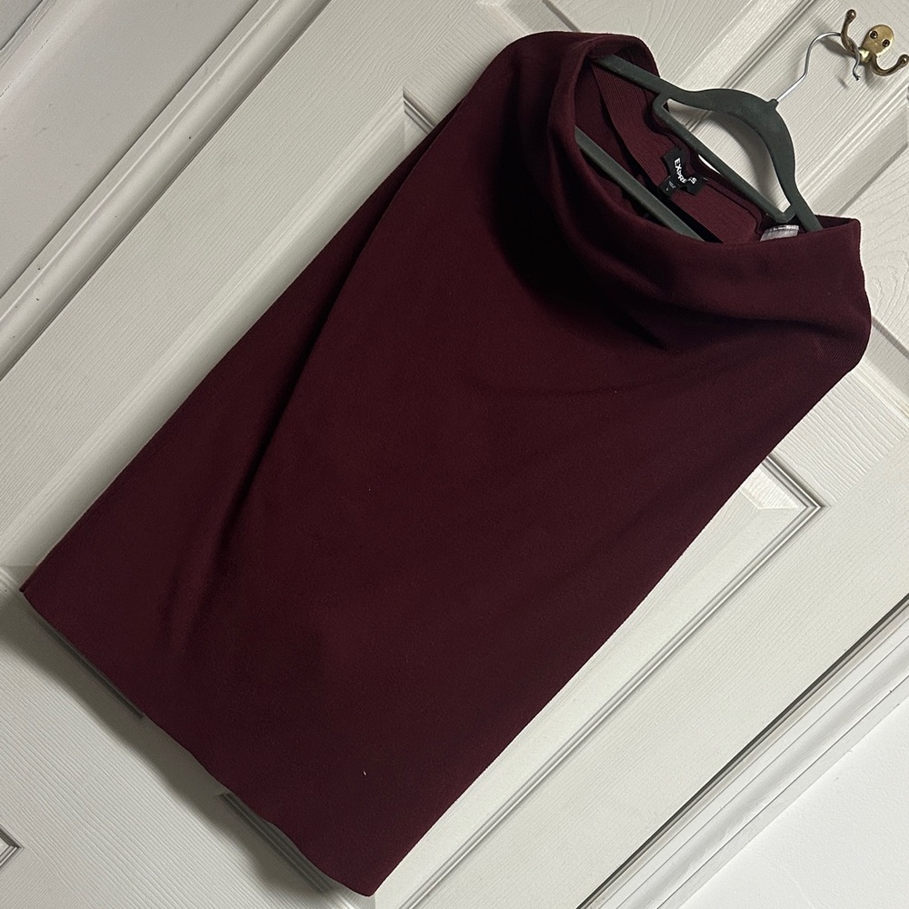 Express Burgundy Cowl Neck Skirt